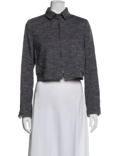 Pre-owned Akris Tweed Pattern Jacket In Gray