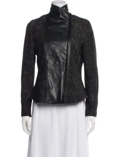 Pre-owned Akris Tweed Pattern Jacket In Gray