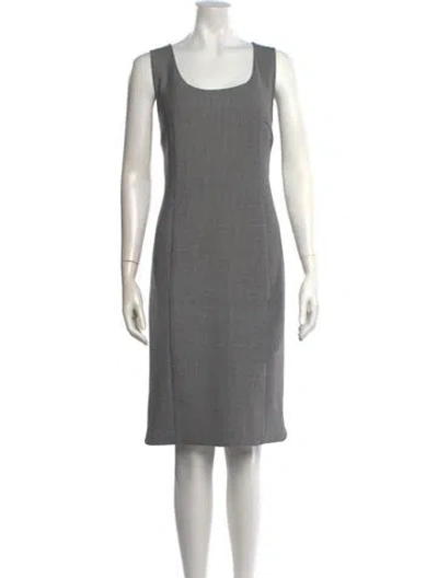 Pre-owned Akris Tweed Pattern Knee-length Dress In Gray