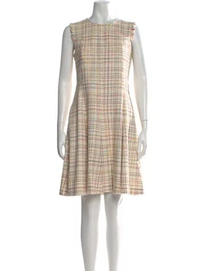 Pre-owned Akris Tweed Pattern Knee-length Dress In Neutral