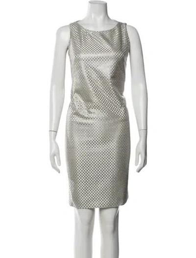 Pre-owned Akris Tweed Pattern Knee-length Dress In Silver