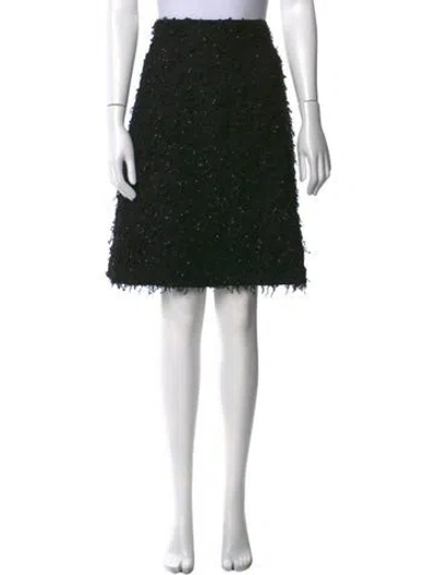 Pre-owned Akris Tweed Pattern Midi Length Skirt W/ Tags In Black