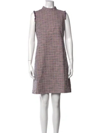 Pre-owned Akris Tweed Pattern Mini Dress In Pink
