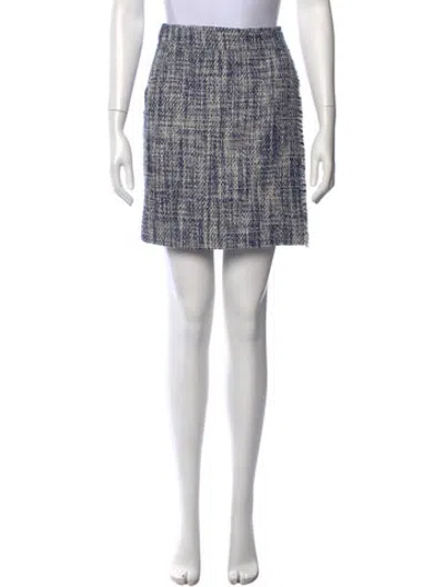 Pre-owned Akris Tweed Pattern Mini Skirt In Black