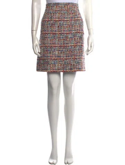 Pre-owned Akris Tweed Pattern Mini Skirt In Multi