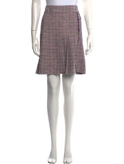 Pre-owned Akris Tweed Pattern Mini Skirt W/ Tags In Blue