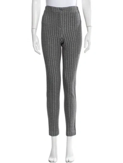 Pre-owned Akris Tweed Pattern Skinny Leg Pants In Grey