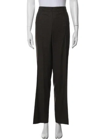 Pre-owned Akris Tweed Pattern Straight Leg Pants In Black