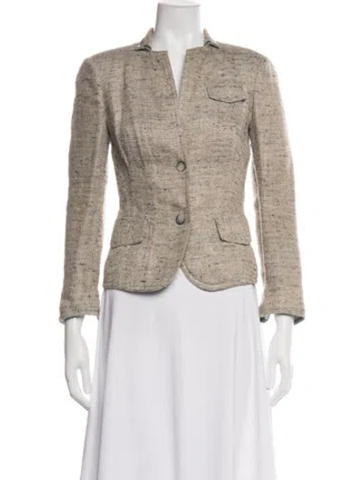 Pre-owned Akris Tweed Tweed Pattern Blazer In Multicolor
