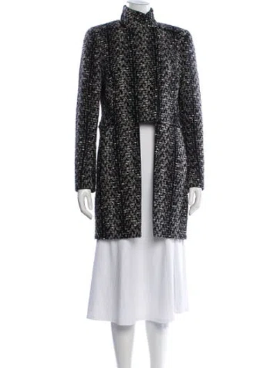 Pre-owned Akris Tweed Tweed Pattern Coat In Black