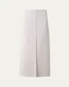 Akris Twisted Linen Double-face Midi Pencil Skirt In Greige