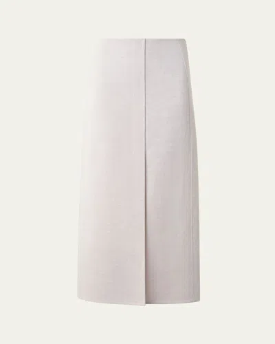 AKRIS TWISTED LINEN DOUBLE-FACE MIDI PENCIL SKIRT