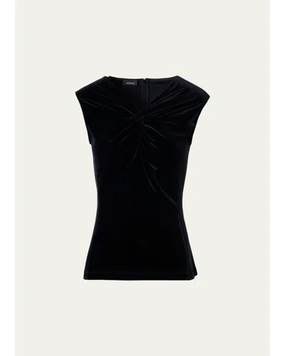 Akris Twisted Velvet Jersey Sleeveless Top In Black