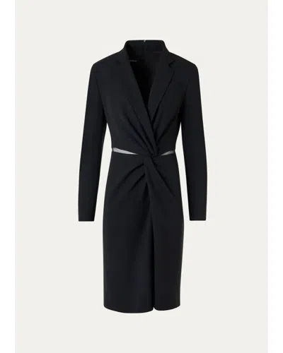 Akris Twisted Waist Cutout Blazer Dress In Black