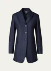 Akris Tyson Prince Of Wales Wool Jacket, Navy In Navy