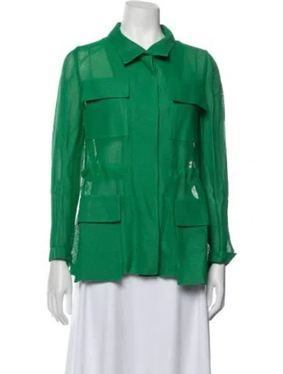 Pre-owned Akris Utility Jacket In Green