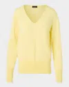 Akris V-neck Cashmere Sweater In Yellow