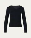 Akris V-neck Jersey Long-sleeve T-shirt In Black