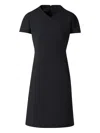Akris V-neck Short-sleeve Mini Dress In Black