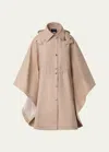 AKRIS VEDA COTTON GABARDINE CAPE JACKET