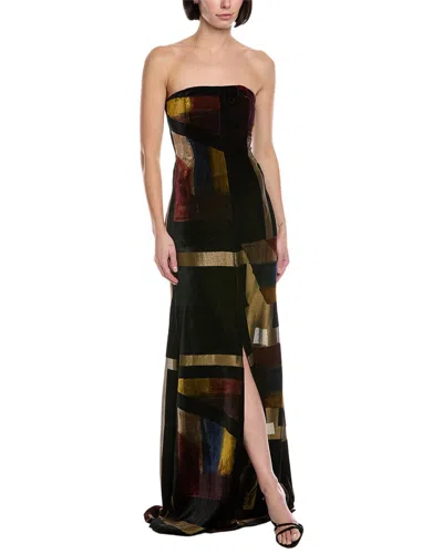Akris Velvet Silk-blend Maxi Dress In Multi