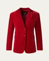 Akris Velvet Single-breasted Jacket In Ruby