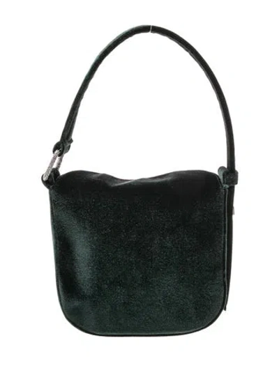Pre-owned Akris Velvet Top Handle Bag W/ Tags In Green