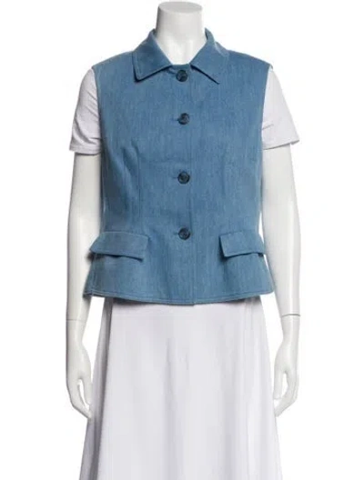 Pre-owned Akris Vest In Blue