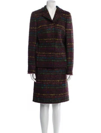 Pre-owned Akris Vintage Mohair Skirt Suit In Brown
