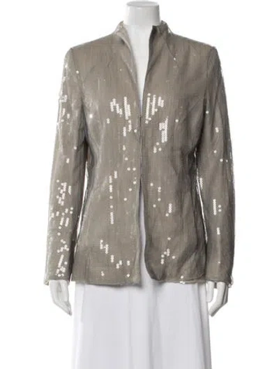Pre-owned Akris Vintage Patterned Evening Jacket W/ Tags In Neutrals