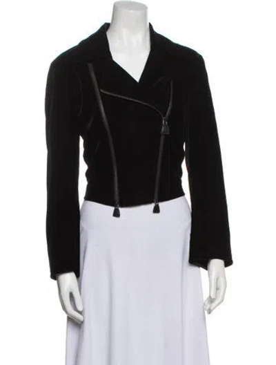Pre-owned Akris Virgin Wool Biker Jacket In Black