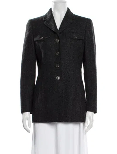 Pre-owned Akris Virgin Wool Blazer In Black