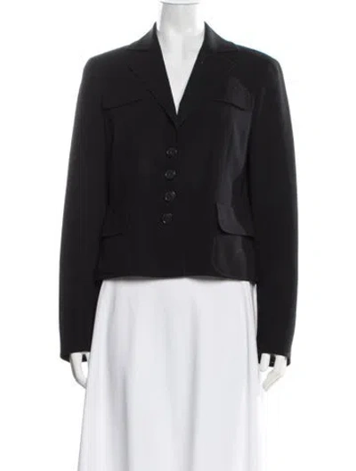 Pre-owned Akris Virgin Wool Blazer In Black