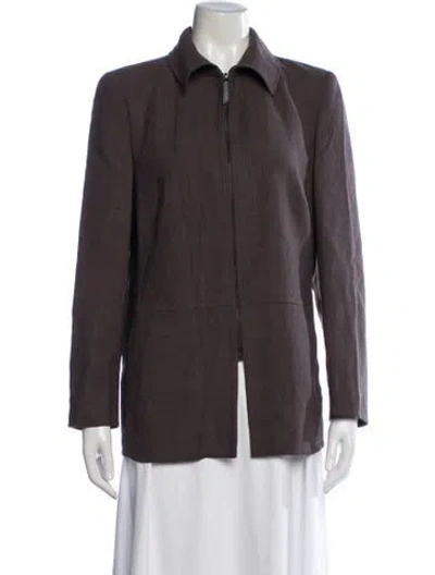 Pre-owned Akris Virgin Wool Blazer In Brown