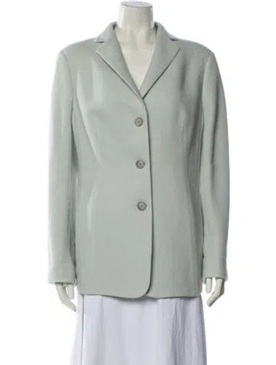 Pre-owned Akris Virgin Wool Blazer In Green