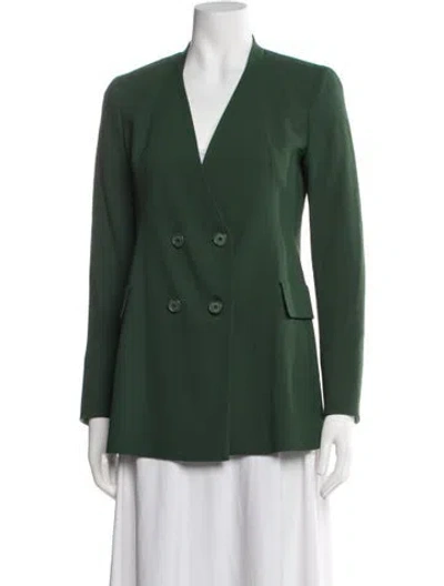 Pre-owned Akris Virgin Wool Blazer In Green