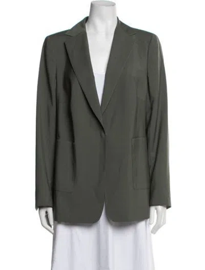 Pre-owned Akris Virgin Wool Blazer In Green