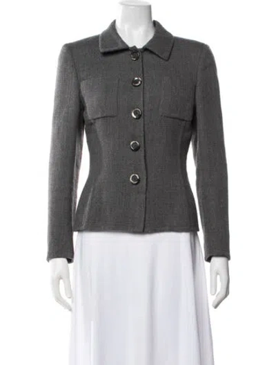 Pre-owned Akris Virgin Wool Blazer In Grey