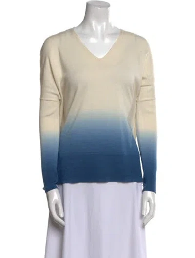 Pre-owned Akris Virgin Wool Colorblock Pattern Sweater In Neutral