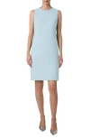 Akris Sleeveless Wool Crepe Double-face Sheath Dress In Stone Blue