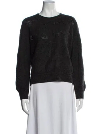 Pre-owned Akris Virgin Wool Crew Neck Sweater In Gray