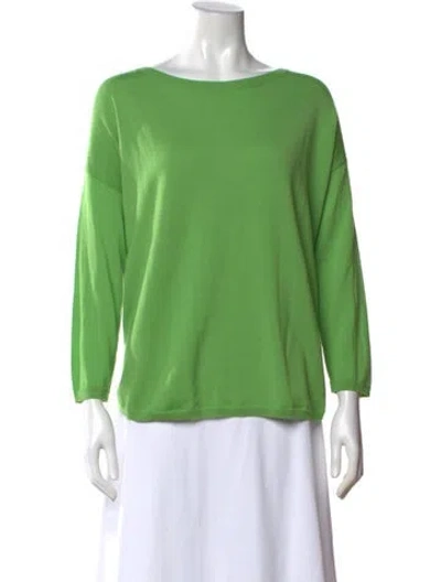 Pre-owned Akris Virgin Wool Crew Neck Sweater In Green