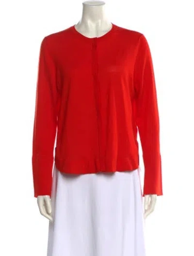 Pre-owned Akris Virgin Wool Crew Neck Sweater In Red