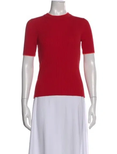 Pre-owned Akris Virgin Wool Crew Neck Sweater In Red