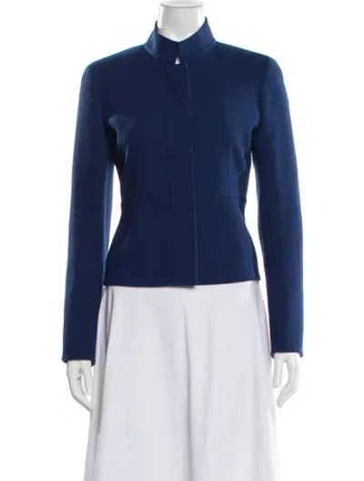 Pre-owned Akris Virgin Wool Jacket In Blue