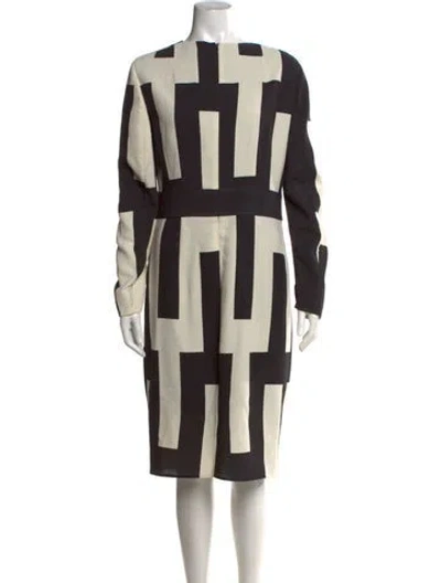 Pre-owned Akris Virgin Wool Knee-length Dress In Black