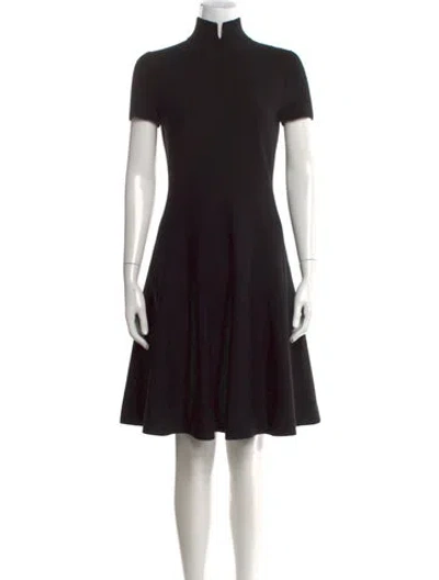 Pre-owned Akris Virgin Wool Knee-length Dress In Black