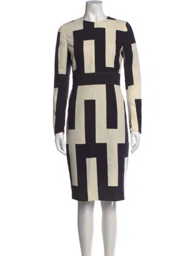 Pre-owned Akris Virgin Wool Knee-length Dress In Black