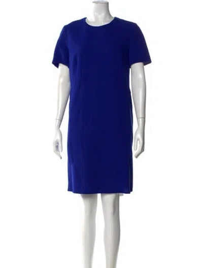Pre-owned Akris Virgin Wool Knee-length Dress In Blue