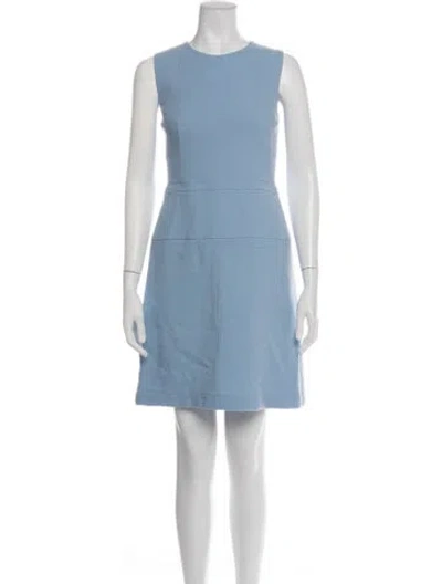 Pre-owned Akris Virgin Wool Knee-length Dress In Blue